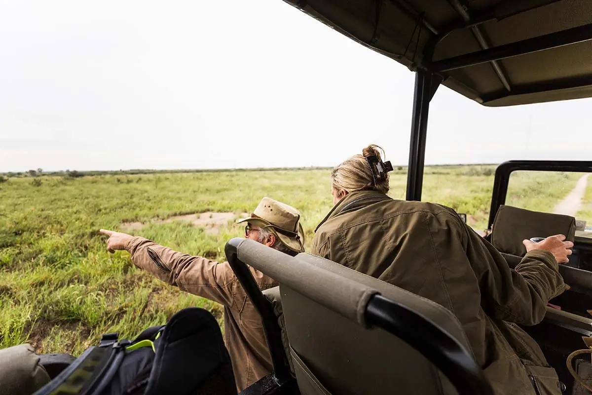 Senior Couple Viewing Wildlife on Safari