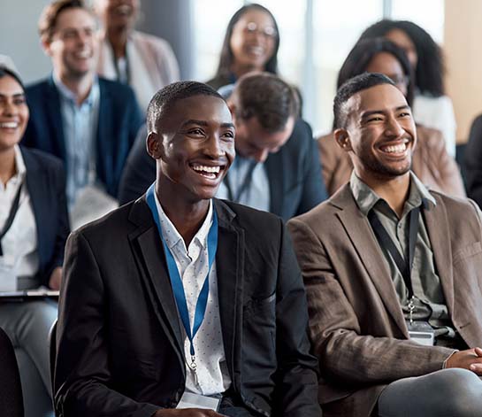 Business colleagues on Tailored Conference Packages in serene lodges and resorts